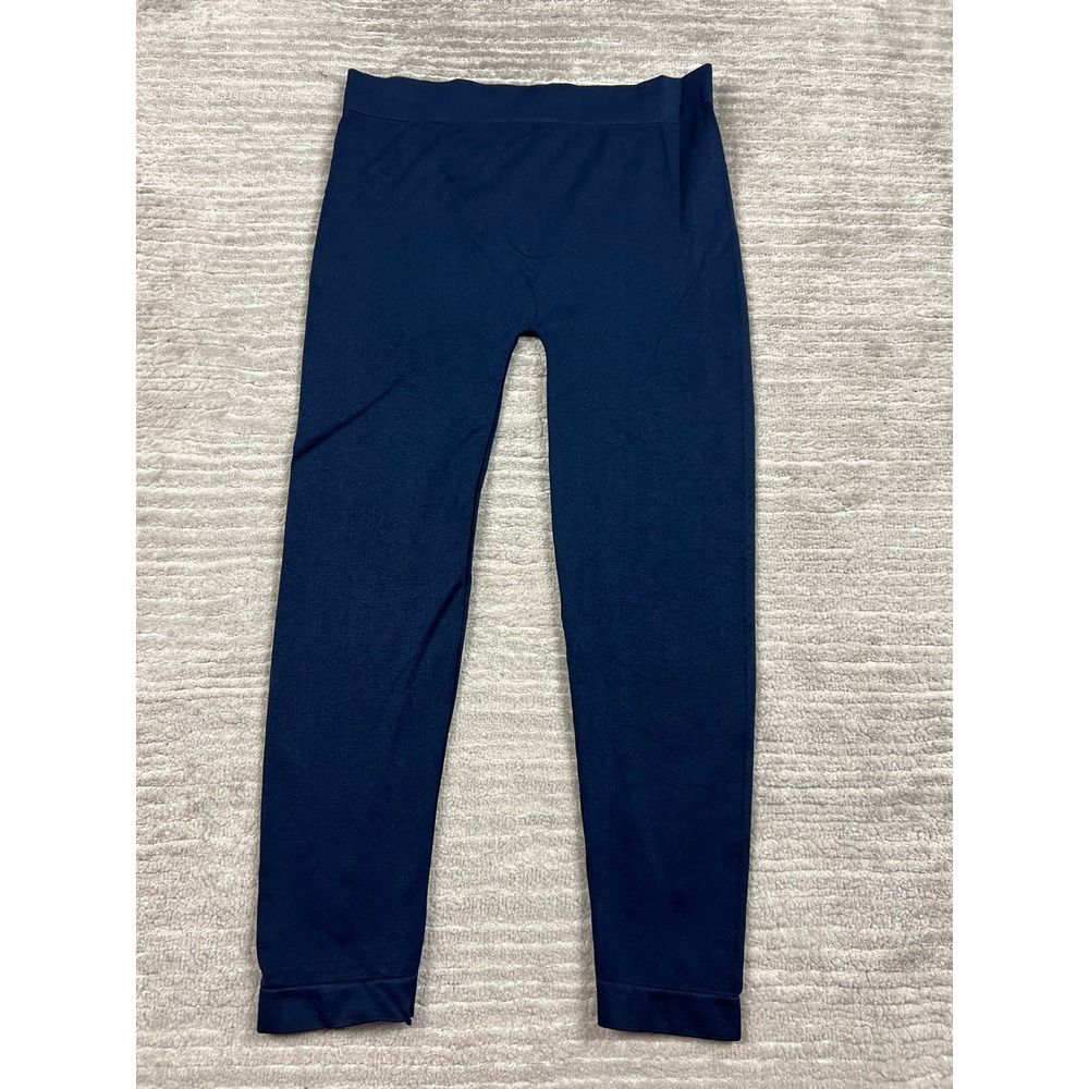 Mopas Leggings Women One Size Navy Blue Seamless Solid Elastic Waist EX004